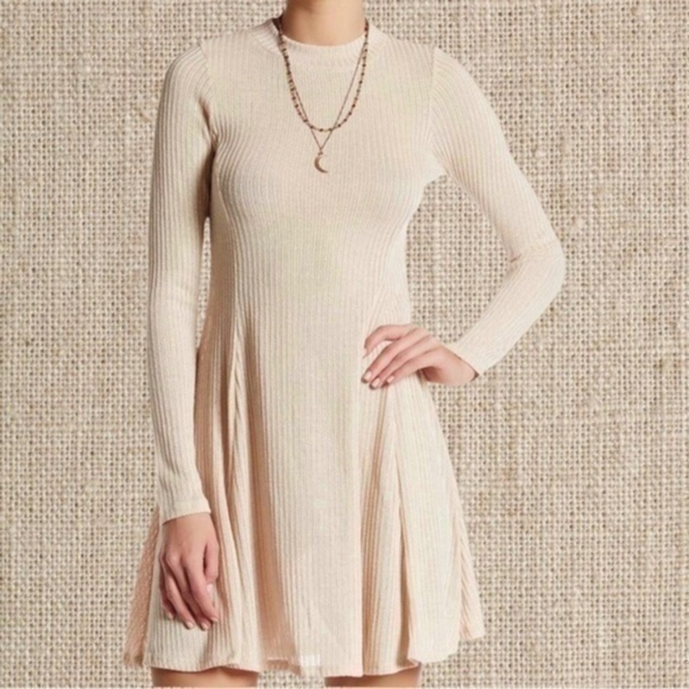 Mesh Cream Mini Dress​